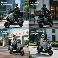 Trottinette Électrique SHENGGE pour Commuter, Cyclomoteur Électrique avec Phare LED, Top Case et Barre Anti-Chute, Idéale pour Adultes en Ville, Vente en Gros Direct Usine OEM