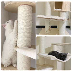 <span class=keywords><strong>Arbre</strong></span> à <span class=keywords><strong>chat</strong></span> fabriqué en Chine, tour pour chats d'intérieur, perchoir en peluche avec condos pour chats et poteaux à gratter avec <span class=keywords><strong>paniers</strong></span> tissés - Product Image 4