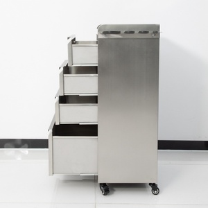 Mueble de Peluquería Multifuncional de Acero Inoxidable con 4 Ruedas y Diseño Moderno para Estilistas, Salón de Belleza, Sala de Estar y Dormitorio - Product Image 3