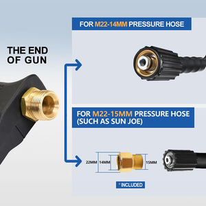 Alta Pressão Curto Arma 4000psi Multi usado para Car Wash com 5 bicos de cor e M22-14 <span class=keywords><strong>Converse</strong></span> 15 Adaptador - Product Image 3