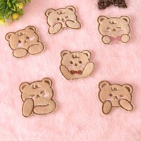 Fer à broder par ordinateur sur appliques patchs d'ours de dessin animé mignon patchs brodés personnalisés pour vêtements de bébé