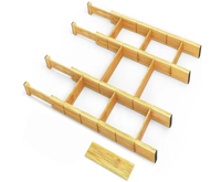Diviseurs de tiroirs en bambou à un seul niveau, extensibles, réglables, à ressort, personnalisés, pour le salon