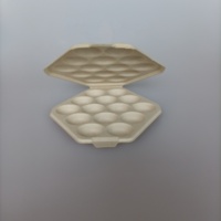 Boîte à œufs de caille 14 grilles conteneurs de Bagasse naturelle Compostable boîte à emporter biodégradable à clapet Compostable