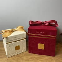Boîte à bonbons carrée personnalisée faite à la main pour mariage, boîte cadeau vide romantique Rose Manor, emballage pour fête d'anniversaire