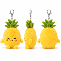 Porte-clés en peluche réaliste et mignon en forme d'ananas de 10 cm - Design adorable, rembourrage en coton PP doux, emballage personnalisé avec logo, unisexe