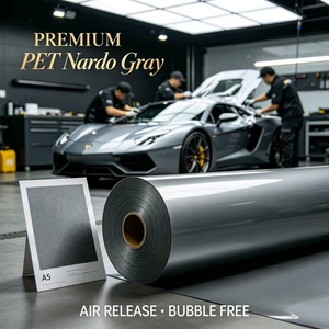 Vinilo Gris Nardo, Material PET, Alta Resistencia a la Tracción, Anti-Grietas, Película para Envolver Autos, <span class=keywords><strong>Precio</strong></span> <span class=keywords><strong>de</strong></span> Distribuidor, Vinilo 3M Gris Nardo - Product Image 5