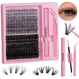 Kit de <span class=keywords><strong>cils</strong></span> individuels personnalisables en gros, extensions DIY, segments de <span class=keywords><strong>cils</strong></span> en grappe avec longueur pré-fabriquée de 9 à 16 mm, <span class=keywords><strong>faux</strong></span> <span class=keywords><strong>cils</strong></span> volumineux - Product Image 6