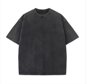 T-shirt décontracté pour homme, grande taille, coupe régulière, 100 % coton tricoté, imprimé numérique, effet vieilli, style streetwear - Product Image 4