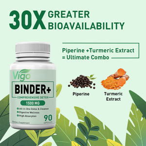 Vigo 1500 <span class=keywords><strong>Mg</strong></span> Detox Bindmiddel Capsule Supplement Actieve Kool Zeoliet Bentoniet Klei Lever & Darmen Colon Reiniging Spijsvertering - Product Image 2
