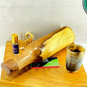 Bouteille d'eau 100% en bois pur, écologique, faite à la main, sensible à la température, étanche, isolation thermique 24h, santé ayurvédique - Product Image 1