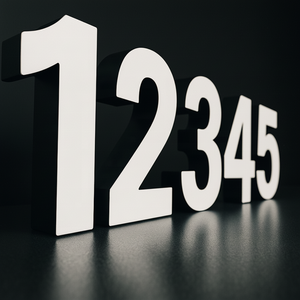 Insegna Moderna con Numero Civico Retroilluminato, Numeri 3D in Metallo Impermeabili per Esterni, Hotel di Lusso, Uffici e Edifici - Product Image 1