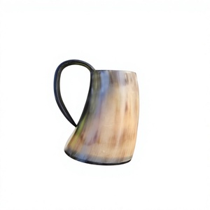 Real Viking Horn Mugs Polished Lightweight Customized <b>Vintage</b> Style 400ml Capacity Dishwasher Microwave <b>Safe</b> Star Pattern Beer - Product Image 3