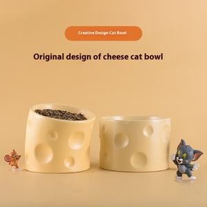 Eco-Friendly Em Forma De Queijo Cerâmica <span class=keywords><strong>Pet</strong></span> <span class=keywords><strong>Bowl</strong></span> Coluna Cervical para Gato Cão Beber Grão <span class=keywords><strong>Pet</strong></span> Supplies - Product Image 2