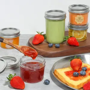 Mini Regular Mouth Mason Jar with Lids and Seal Bands Small Glass Canning Jar for Spice Jam Honey Jelly Dessert