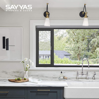 Ventana Moderna Fija de Aluminio SAYYAS GR75-OW con Malla de Acero Inoxidable y Vidrio Templado, Resistente a Huracanes, para Villas Costeras y Hoteles