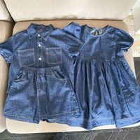 Costume d'été pour enfants nouveaux garçons Denim haut pantalon 2 ensembles filles robe à manches courtes mode bébé enfants vêtements
