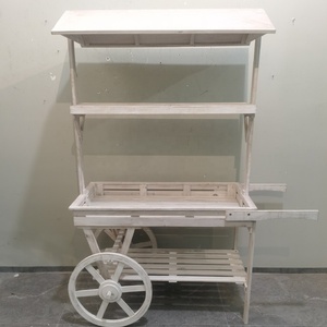 Customized Wooden Street Vending Cart, <strong>Flower</strong> <strong>Display</strong> Cabinet, Window Frame, Garden Wedding Decoration Cart - Product Image 3