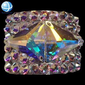 Novedad, Hebilla de Zapato de Baile Irlandés con Diamantes de Imitación AB en Forma de Triángulo Grande para Bailarines, Accesorio de Decoración para Zapatos de Jig - Product Image 1