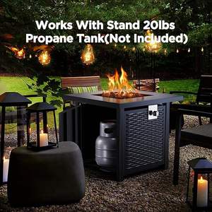 Garife Kare Propan Gazlı Ateş Çukuru, Kapaklı ve Lav Taşlı, 1 Yıl Sertifikalı Garanti - Product Image 3