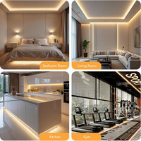 Profil LED en aluminium décoratif avec diffuseur en PVC pour l'éclairage d'ambiance et d'accentuation de la maison