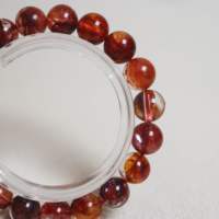 Bracelet de vitalité en quartz hématoid rouge, cristal fantôme du sang, courage, chakra racine, force et chance, talisman de guerrier