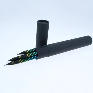 Customized logo round graphite lead wooden pencil with eraser tip for children