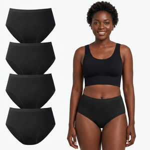 Culottes Hipster Femme Taille Moyenne 100% Fibre de Bambou Sans Couture Respirantes Tricotées Couleur Unie Usage Quotidien Logo à la Taille - Product Image 3