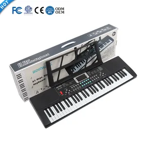 BD音乐便携式61键电子键盘发光二极管数字显示器内置扬声器，适用于音乐初学者