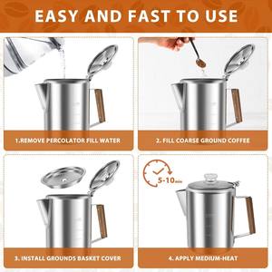 Ensemble de petit-déjeuner portable avec cafetière à double soudure et <span class=keywords><strong>bouilloire</strong></span> thermique <span class=keywords><strong>Grille</strong></span>-<span class=keywords><strong>pain</strong></span> et cafetière goutte à goutte Caractéristiques Couvercle - Product Image 4