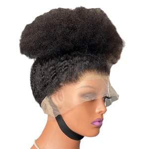 Gói Tóc Giả Châu Phi của phiên bản phát hành Fluffy Bun phía trước ren dài tóc thẳng tóc giả Mũ Euro - Product Image 5