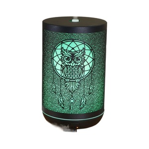 Diffuseur d'arômes ultrasonique Owl 300 ml, mini humidificateur en métal avec lumière LED rechargeable pour la maison et le bureau - Product Image 2