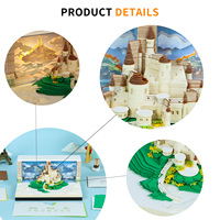 DIY Diorama en papier 'Sky City' Modèle 3D à découper à la main, artisanat découpé au laser, notes autocollantes, feuilles de calendrier en cube, Art Light