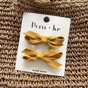 Pinces <span class=keywords><strong>à</strong></span> cheveux pour femmes, couleur unie, ruban, tissu, accessoires de mode faits <span class=keywords><strong>à</strong></span> la main. - Product Image 4