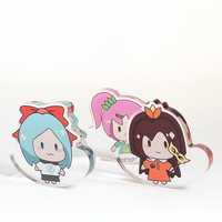 Support de décoration en acrylique transparent pour figurines de musique rock, avec animation périphérique personnalisée en forme d'étoile, base en briques épaisses, style Tide Play, pour animaux de compagnie mignons