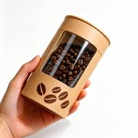 Boîte cylindrique écologique en papier kraft et carton avec fenêtre personnalisée pour l'emballage de thé, de café en grains et d'aliments