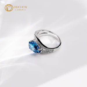 مجوهرات عالية الجودة من OUCHEN 9k 10k 14k 18k 22k 24k من الذهب الخالص للنساء من مختبر الماس المزروع خواتم زفاف فرقة أبدية - Product Image 3