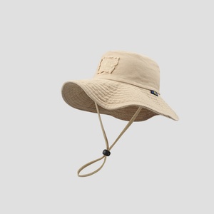 หมวกบักเก็ตทรงชาวประมงลำลองป้องกันแสงแดดฤดูร้อน ยูนิเซ็กซ์ ผ้าฝ้าย 100% สไตล์ญี่ปุ่น ตกแต่งด้วยผ้าปะติดปะต่อ เหมาะสำหรับตั้งแคมป์และเดินป่า - Product Image 6