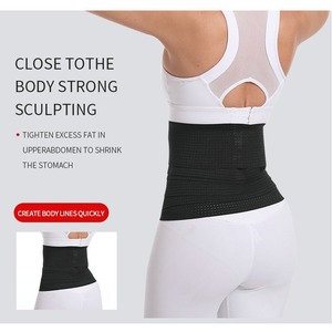 Ceinture <span class=keywords><strong>de</strong></span> compression amincissante pour femme, <span class=keywords><strong>bande</strong></span> <span class=keywords><strong>de</strong></span> sudation abdominale, effet sauna, élastique, sans couture, en polyester épaissi - Product Image 5