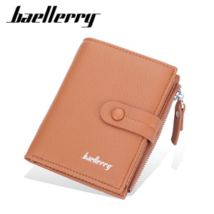 Cartera corta Baellerry para mujer, de piel sintética con diseño de lichi, múltiples ranuras para tarjetas, cierre de hebilla y cremallera, moderna y pequeña. - Product Image 5