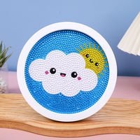 Kit de peinture diamant 5D pour enfants, motif animalier de dessin animé, strass brillants, artisanat DIY avec cadre, décoration murale moderne pour la maison, coffret cadeau