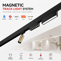 Système d'éclairage sur rail magnétique modulaire ultra-mince ETL CE 48V 20mm avec modules spot, linéaires, suspendus et grille pour projets de bureaux