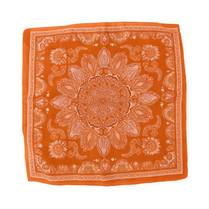 Foulard Quadrato Piccolo Mandala 70x70cm in Seta Stampata, Accessorio Moda per Donne - Product Image 1