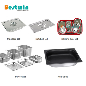 โต๊ะอบไอน้ำสแตนเลสทุกขนาดภาชนะภาชนะภาชนะอาหาร GN กระทะสไตล์ยุโรป - Product Image 3