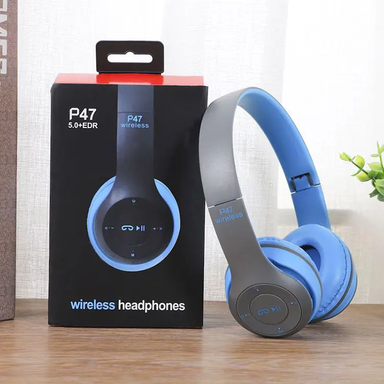 OEM Multi-color Adjustable Audifonos Gaming Headset Handsfree P47 Wireless Headphones with MIC