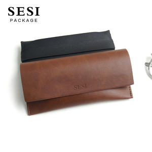 יוקרה באיכות גבוהה חום עור מפוצל משקפיים מקרה אריזה מגנטי נסיעות <span class=keywords><strong>Eyewear</strong></span> מקרה תיק - Product Image 4