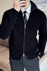 <span class=keywords><strong>Cardigan</strong></span> Maglione da <span class=keywords><strong>Uomo</strong></span> alla Moda Autunno e Inverno all'Ingrosso Lavorato a Maglia Nero <span class=keywords><strong>con</strong></span> <span class=keywords><strong>Cerniera</strong></span> - Product Image 6