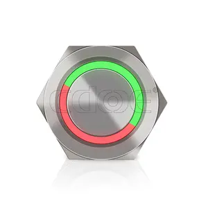 Anillo de fuente de alimentación, pulsador de metal, impermeable, led, doble color, 16mm, 19mm, rgb, fabricantes chinos