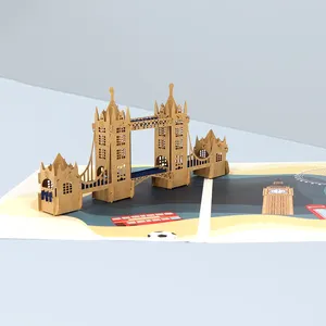 Winpsheng bâtiment fait à la main 3d carte pop up Londres tour pont voyage souvenirs carte de voeux