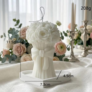 Bougie parfumée en cire de soja Robe de mariée 3D et bouquet de roses, idéale pour les fêtes prénuptiales et comme cadeau de <span class=keywords><strong>mariage</strong></span> - Product Image 4