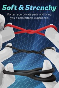 3 Pack Soft Silicone <strong>Vibrating</strong> Penis <strong>Rings</strong> for Delay Ejaculation-S-HANDE Brand - Product Image 2